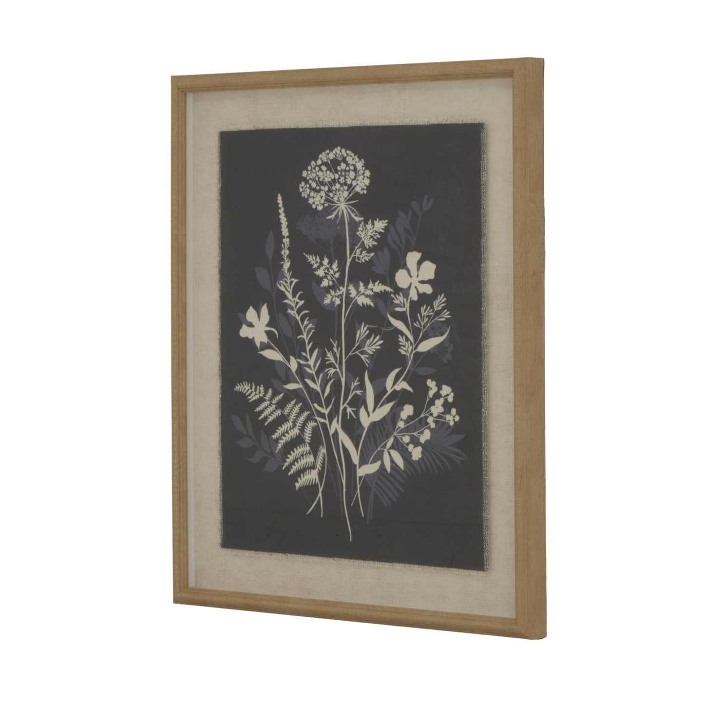 Flora & Fauna Collection Meadow On Linen In Beaded Frame Makur Interior