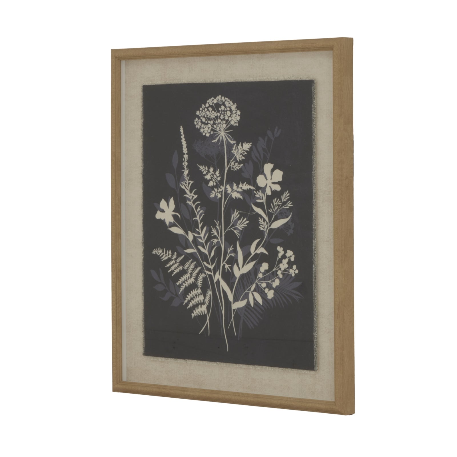 Flora & Fauna Collection Meadow On Linen In Beaded Frame Makur Interior