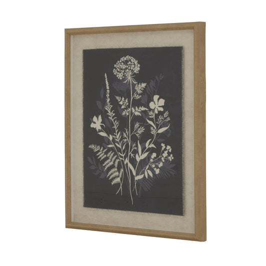 Flora & Fauna Collection Meadow On Linen In Beaded Frame Makur Interior