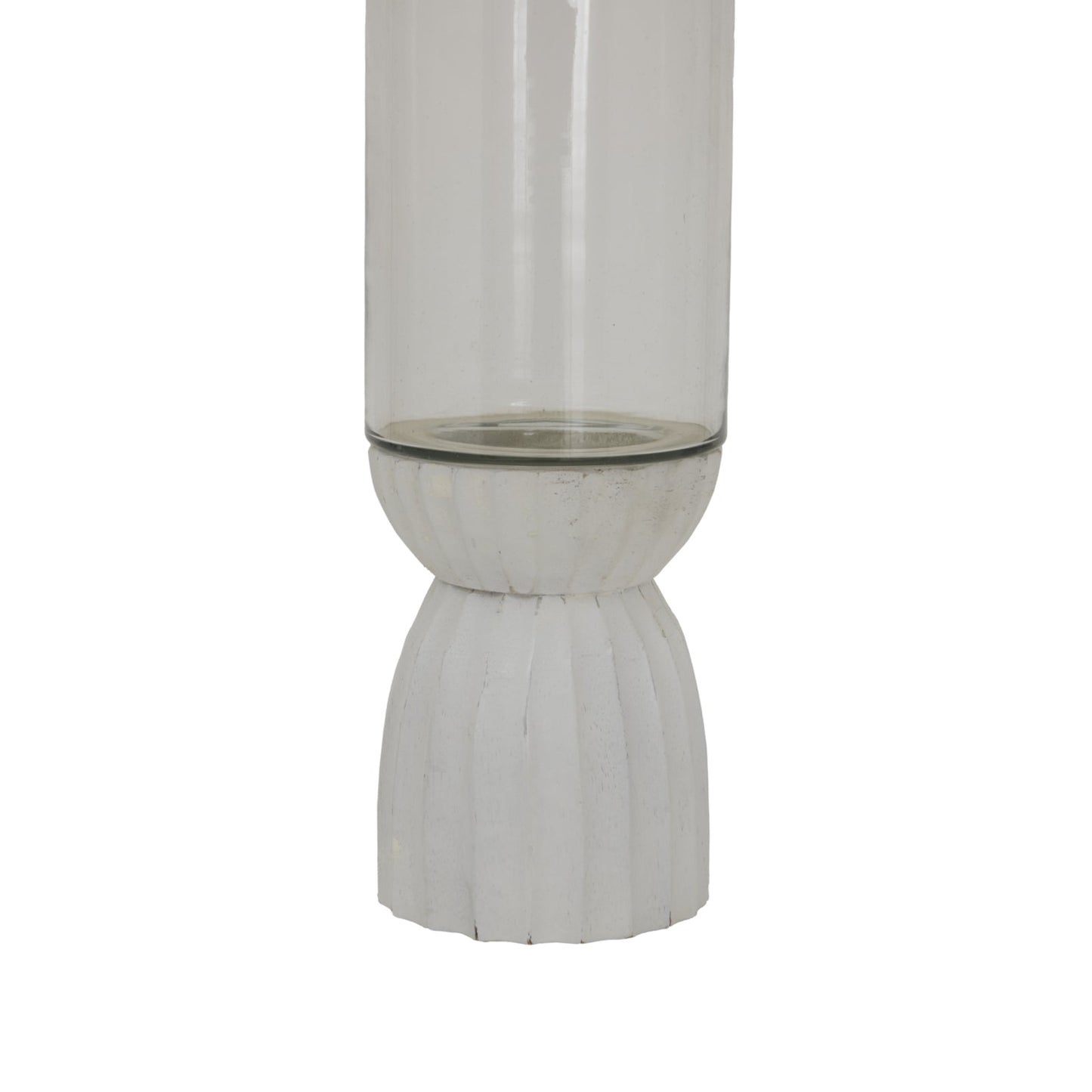 White Carved Hurricane Lantern Makur Interior