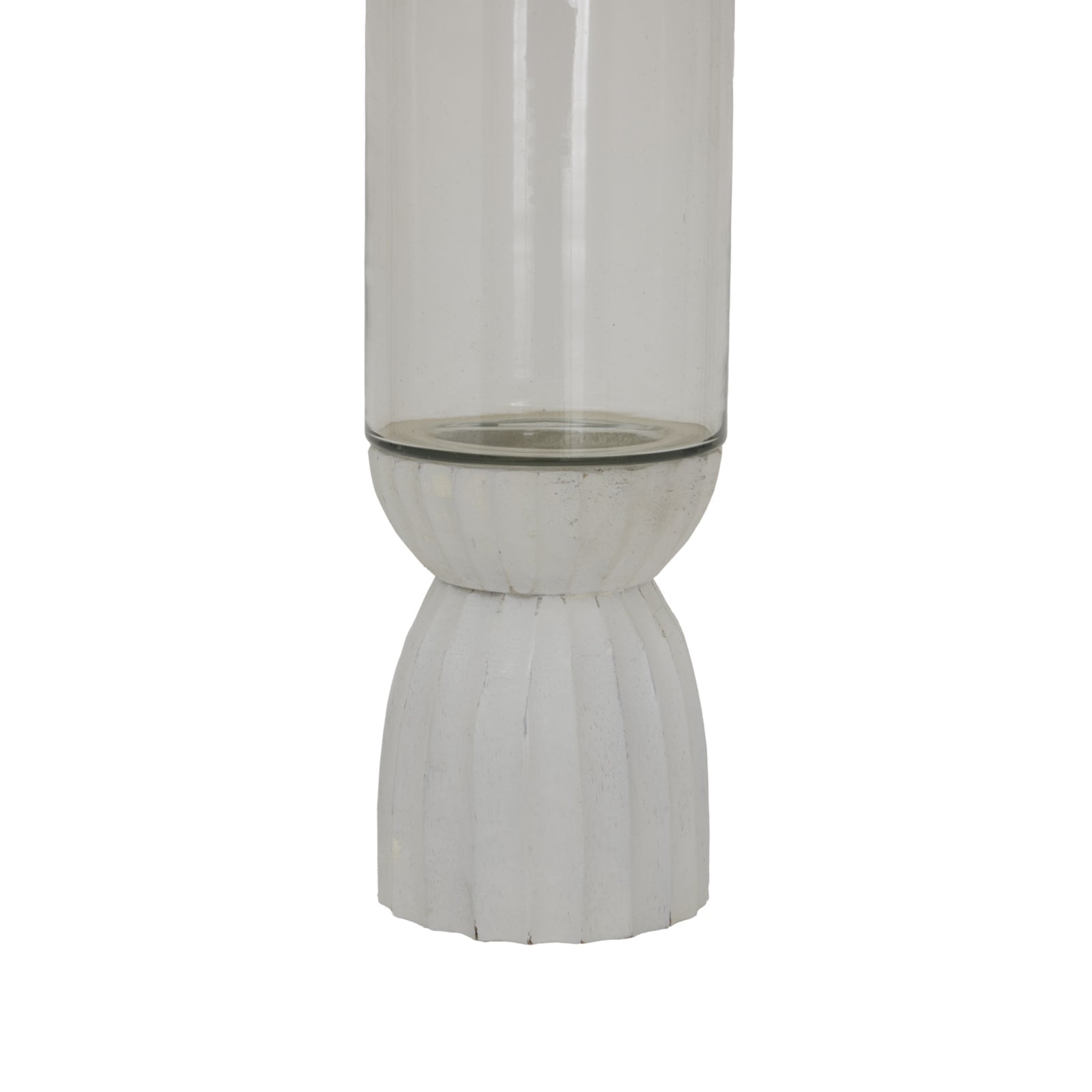 White Carved Hurricane Lantern Makur Interior