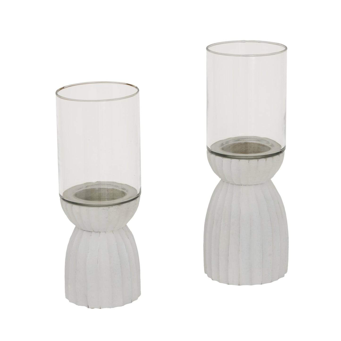 White Carved Hurricane Lantern Makur Interior