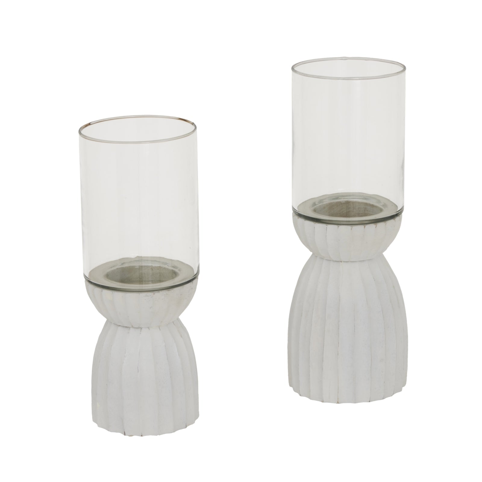 White Carved Hurricane Lantern Makur Interior