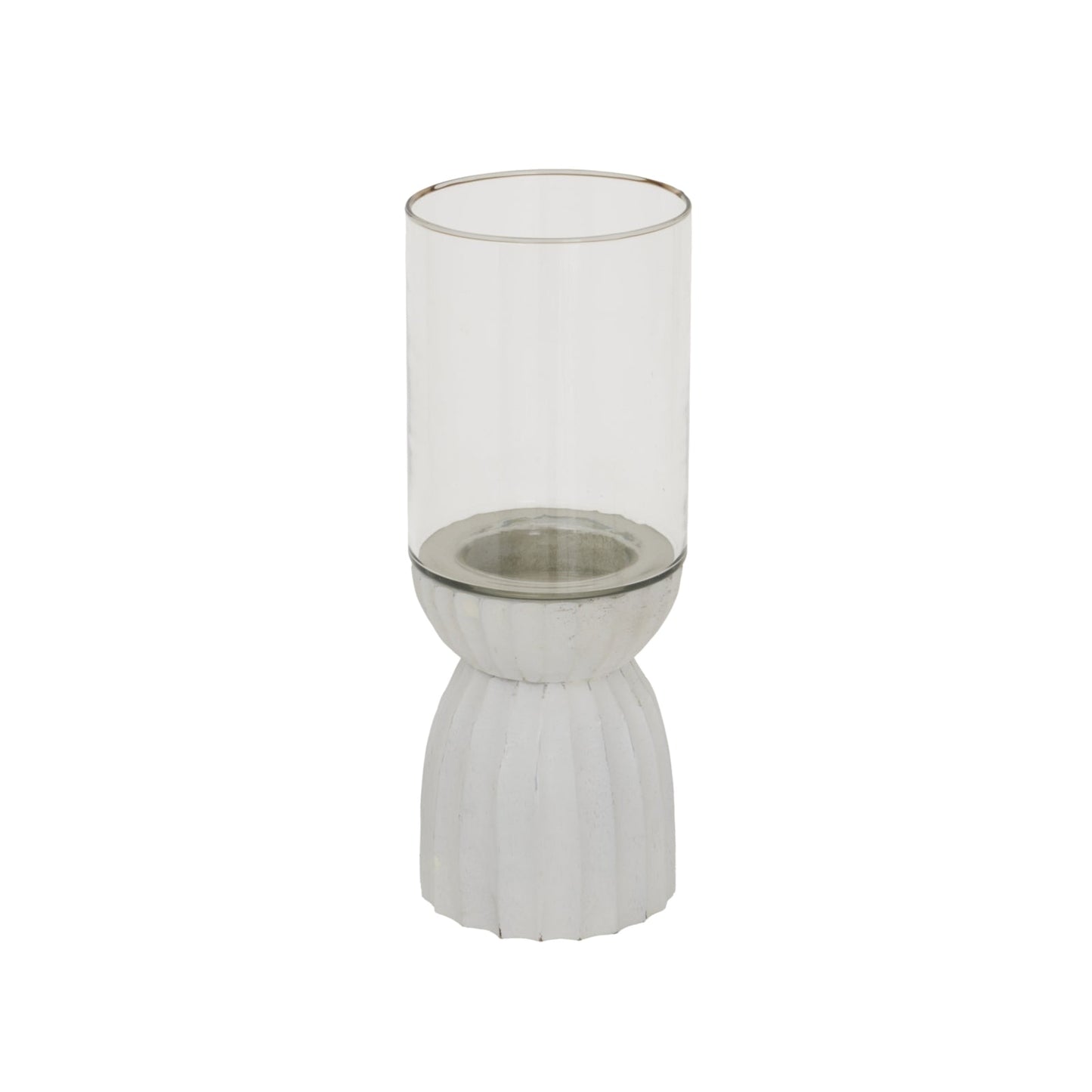 White Carved Hurricane Lantern Makur Interior