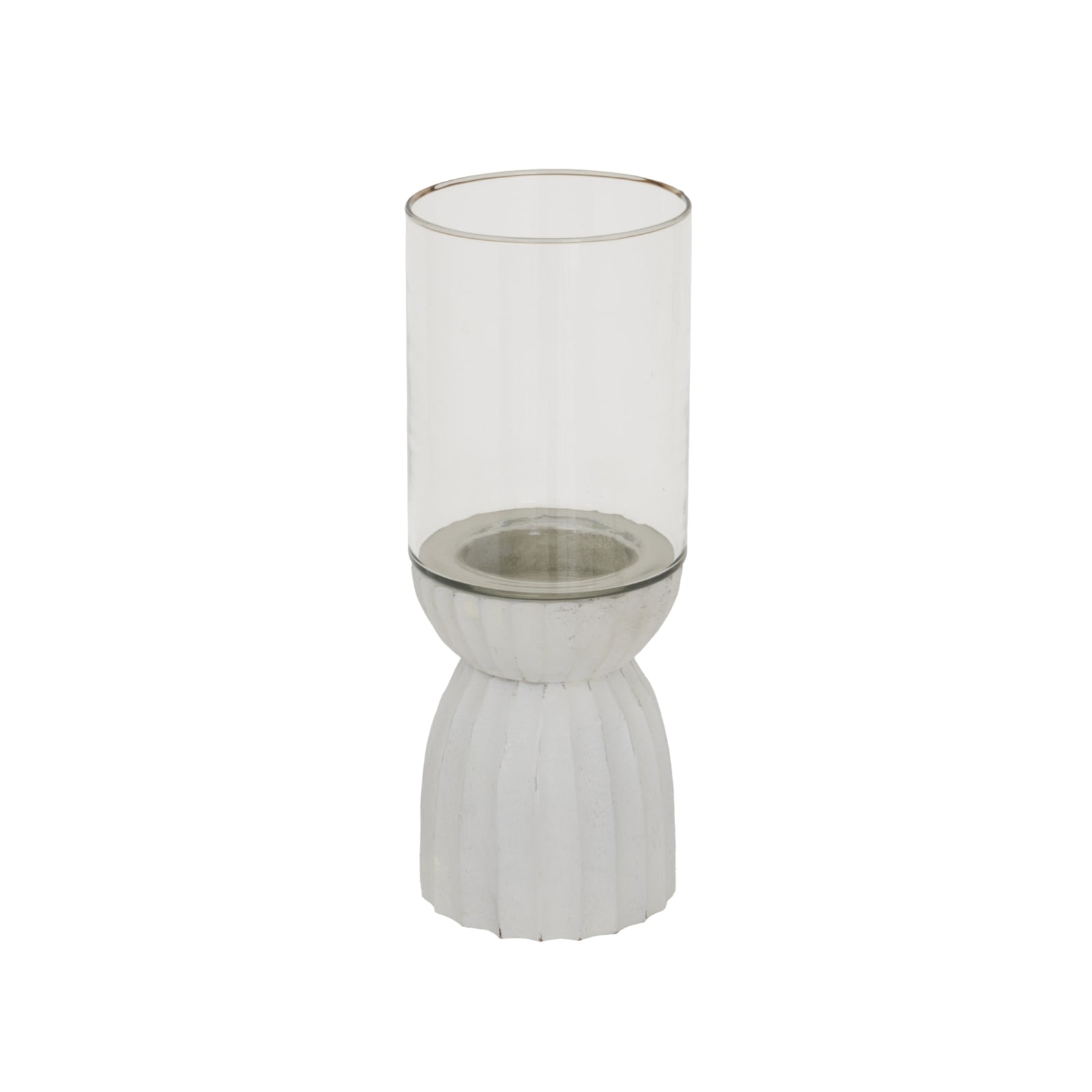 White Carved Hurricane Lantern Makur Interior