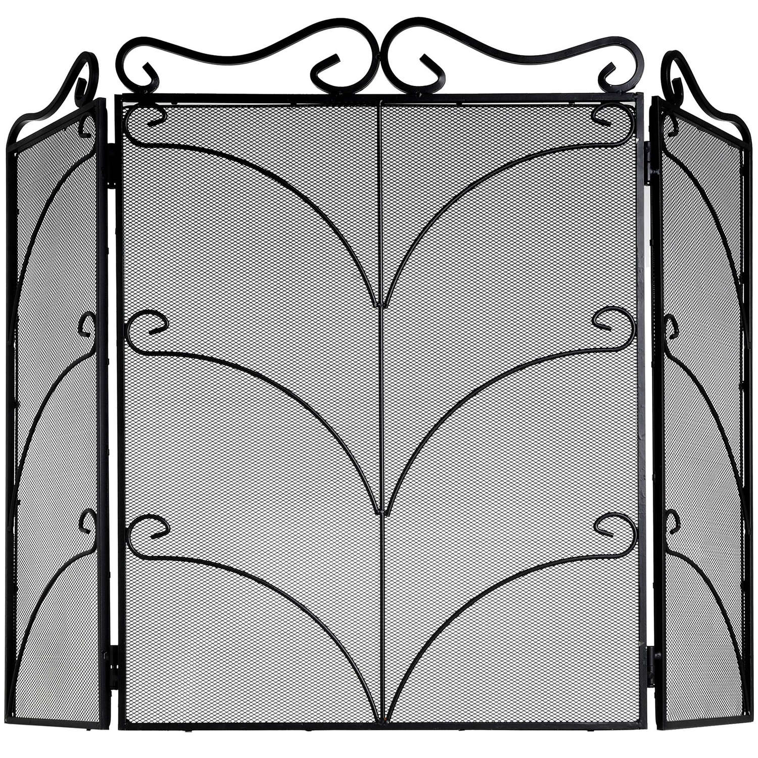 Heavy Large Black Ornate Fire Screen Makur Interior