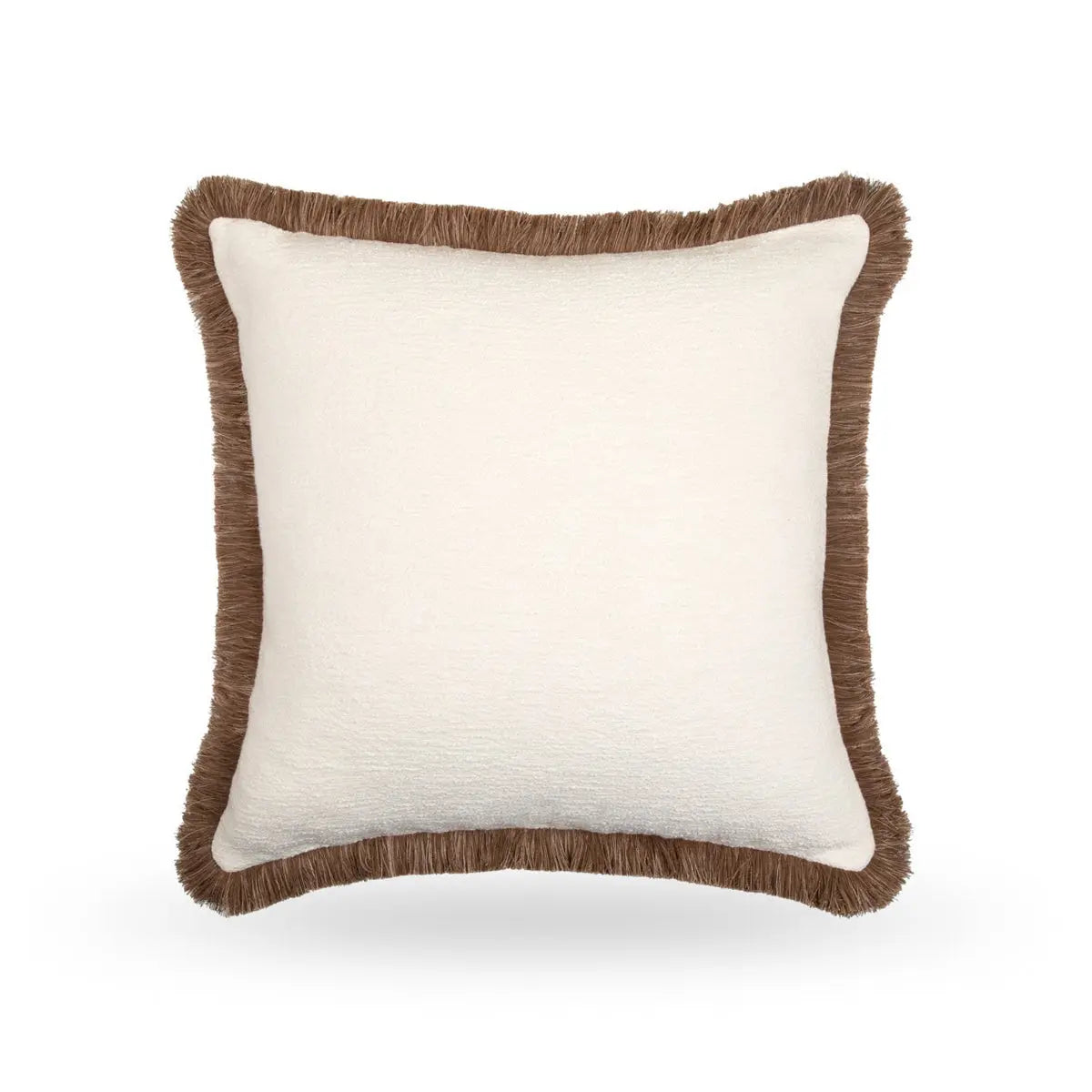 Bouclé Luxury Cushion with Multitonal Clove Fringe Onacara