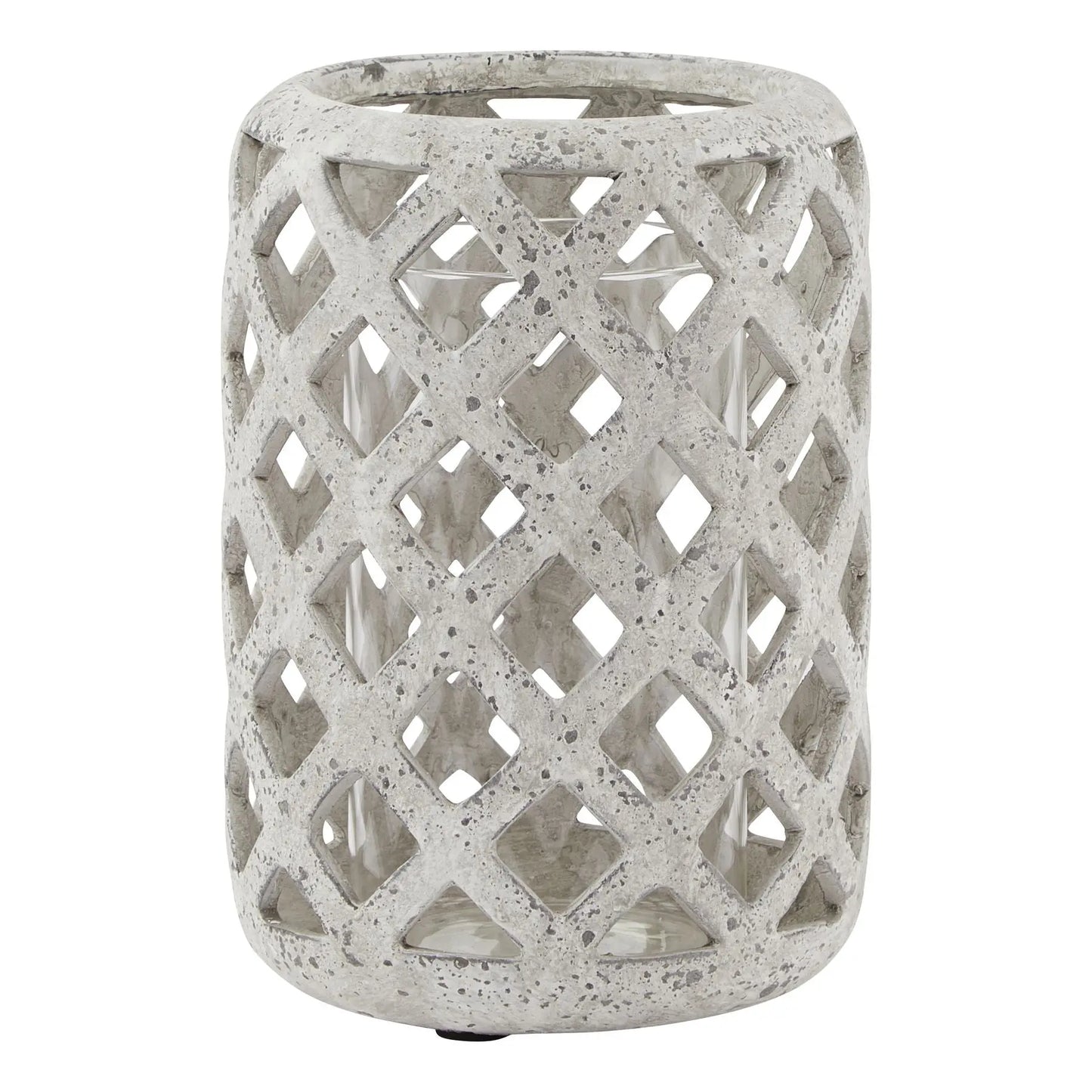 Stone Effect Hurricane Lantern