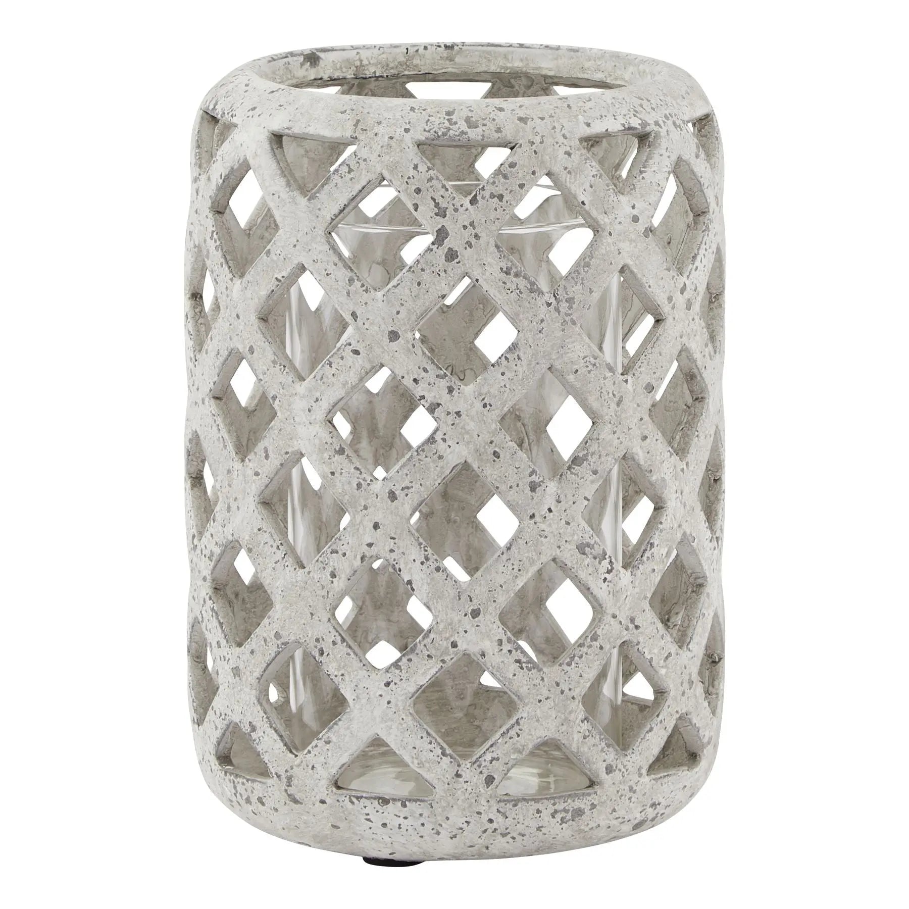 Stone Effect Hurricane Lantern