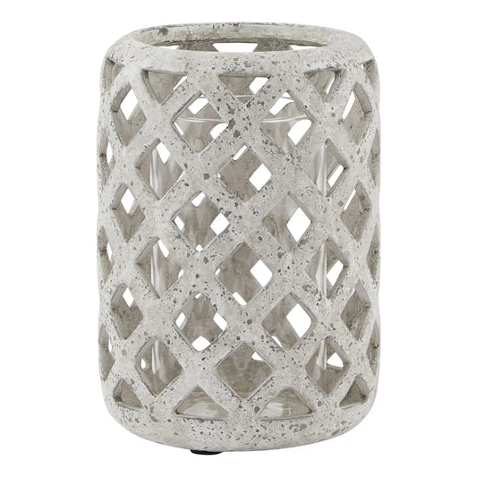 Stone Effect Hurricane Lantern