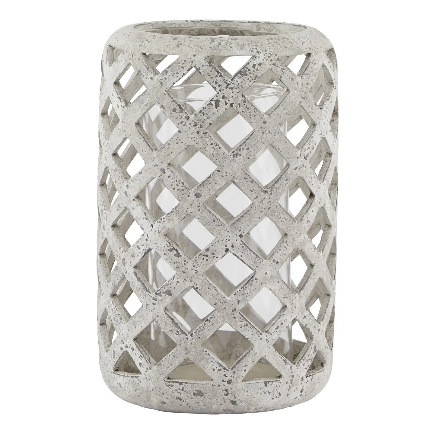 Stone Effect Hurricane Lantern