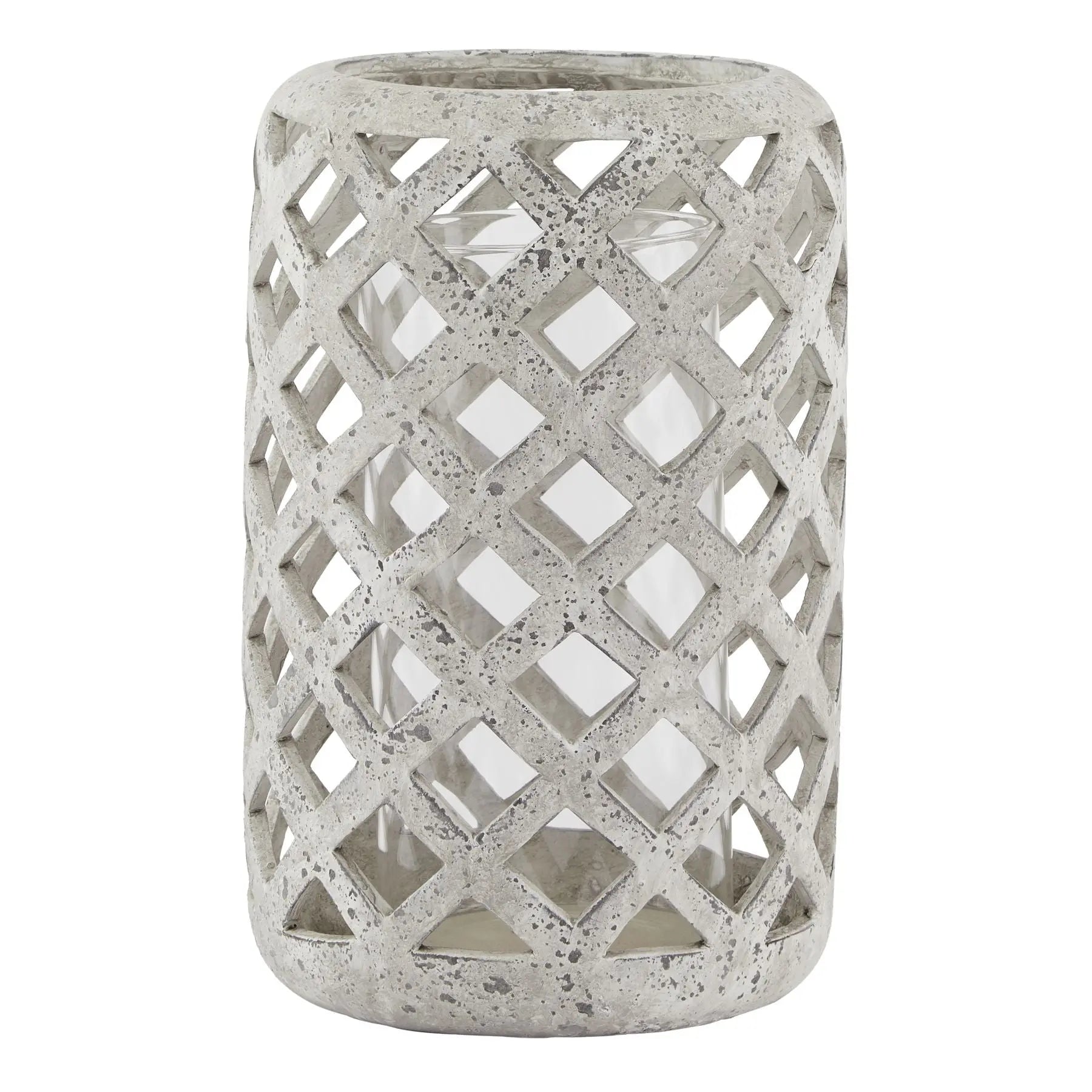 Stone Effect Hurricane Lantern