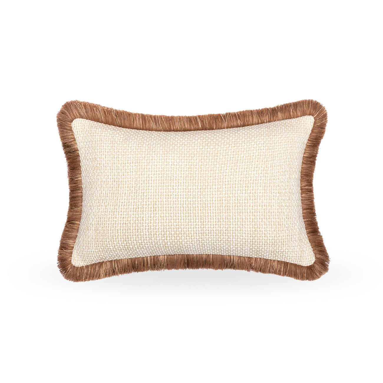 Dune Cushion with Double Brown Fringe