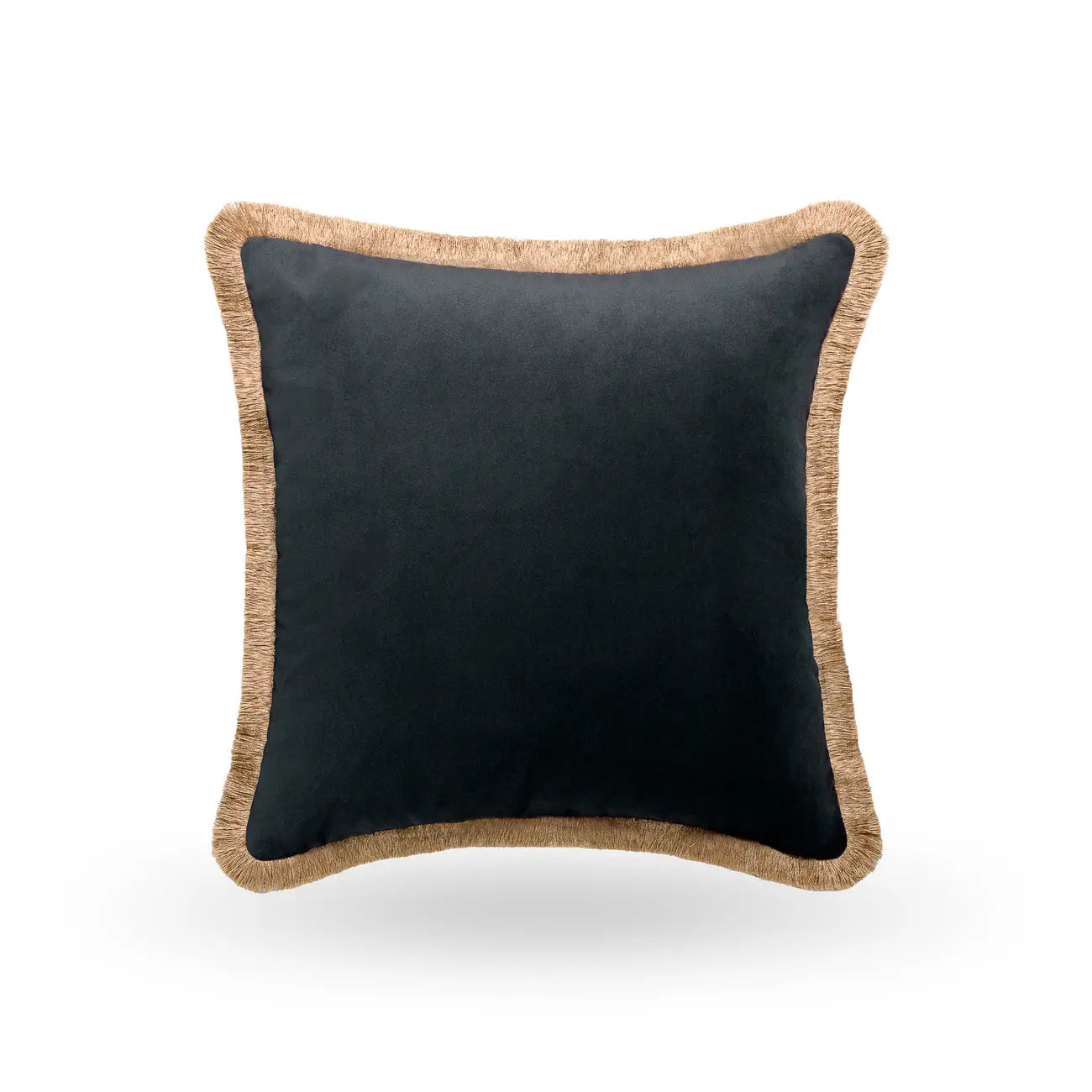 Petrol Luxury Cushion 50cm with gold fringe Onacara