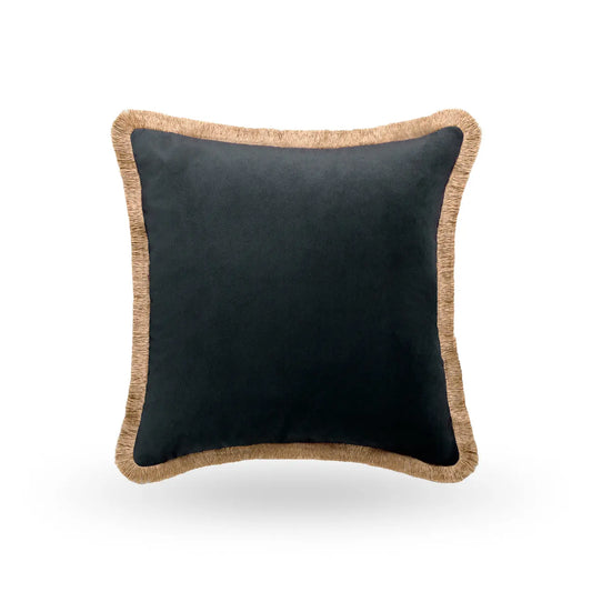 Petrol Luxury Cushion 50cm with gold fringe Onacara