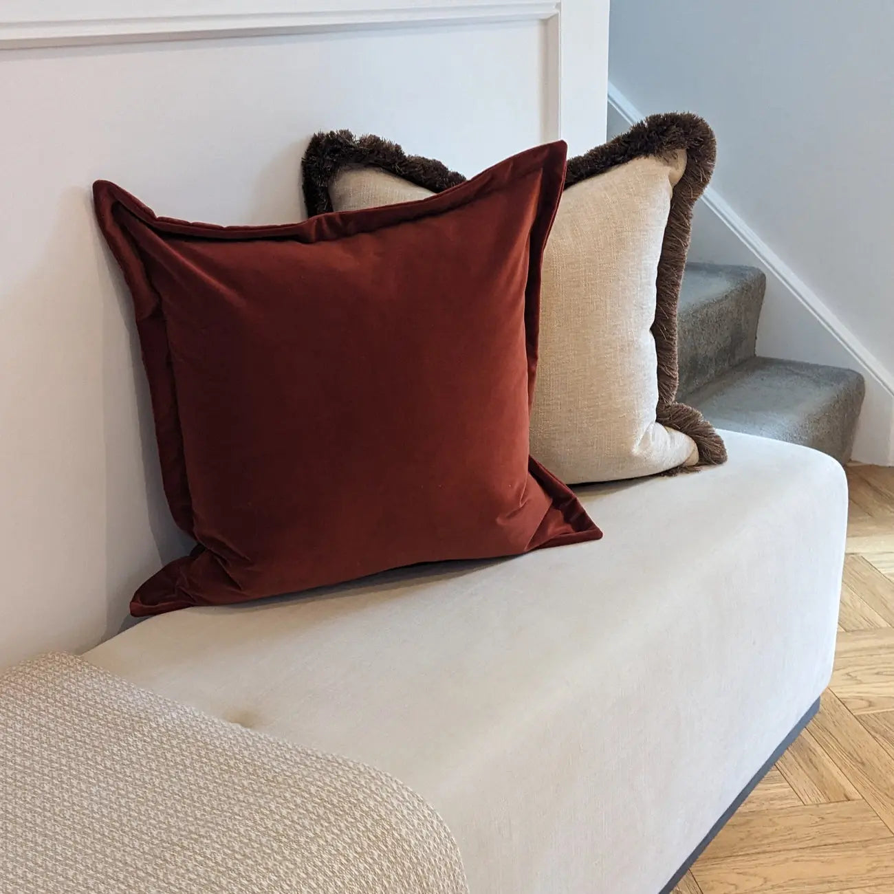 Jasmine Cushion with Clove Fringe Onacara